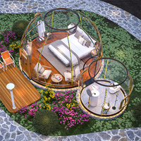 Dôme de camping préfabriqué en forme d'igloo, maison miniature en forme de bulle en PC, matériau haute résistance pour l'extérieur, maison miniature complète