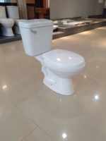 Ensemble WC et lavabo sur pied en céramique économique pour salle de bain, avec cuvette à siphon intégrée – Vente en gros