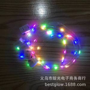 Guirnalda de Luces LED con Cable de Cobre, 10-50 Chips LED, Alimentación por Batería de Botón, Decoración para Pasteles, Cajas de Regalo, Tres Velocidades de Parpadeo, Coloridas - Product Image 1