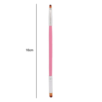 Pinceau à ongles professionnel pour poudre, dégradé et points de couleur, avec manche en nylon à virole sertie, double usage : stylo à halo et stylo à double frottement
