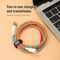 Câble en silicone tressé USB-C pour charge rapide 2.4A pour S22 Ultra, compatible appareil photo et écouteurs, garantie 12 mois