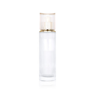 Botellas de vidrio cosméticas de Tóner para el cuidado de la piel con rayas verticales de lujo personalizadas 30ML 100mL 120ML con tapa metálica - Product Image 2