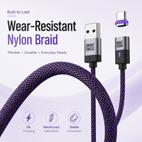 Câble USB A vers USB C magnétique SIKAI 3A, cordon de charge rapide tressé en nylon avec embout Type C détachable pour téléphone et manette