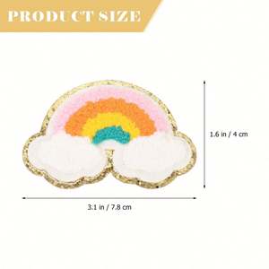 Parches de Chenilla Bordados con Patrón de Nube Arcoíris para Reparación de Ropa, Adhesivos Termoadhesivos, Venta al por Mayor - Product Image 4