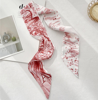 Sjaals Dames Alfabetische Print Luxe Zijden Portemonnee Decoratie Accessoires voor Vrouwen Geprint Handtas Tas Sjaal Strik Zijde
