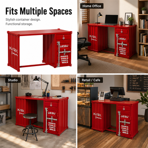 Meuble de rangement latéral de bureau HONGYAN en fer, style conteneur, 120/140/160cm, écologique et durable <span class=keywords><strong>pour</strong></span> bureau, ordinateur <span class=keywords><strong>portable</strong></span>, studio, commerce de détail - Product Image 5