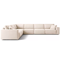 Canapé d'angle moderne pour salon, modulable, avec coussins moelleux, tissu personnalisable, mobilier écologique pour villa - Vente flash
