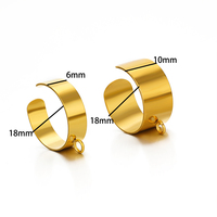 Bague plaquée or 18 carats avec trou anneaux à ouverture unique en acier inoxydable pour bricolage femmes fabrication de bijoux en vrac en gros