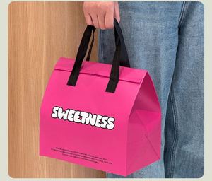 Wholesale Keep Warm Thermal Insulation Delivery Plastic <b>Bag</b> Cake Coffee <b>Bread</b> Packing for Restaurant Non-woven Fabric <b>Bag</b> - Product Image 4