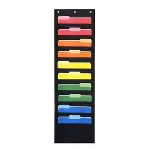 Heavy-Duty 10-Pocket Wall <b>File</b> Organizer with Hooks Classroom Office Supplies Factory Desktop & Drawer Organizer - Product Image 1