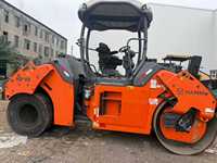 Vente flash : rouleau vibratoire à double tambour Hunmer de 8 tonnes d'occasion, roue en acier HD90, roue en caoutchouc, pompe, vente combinée, prix réduit
