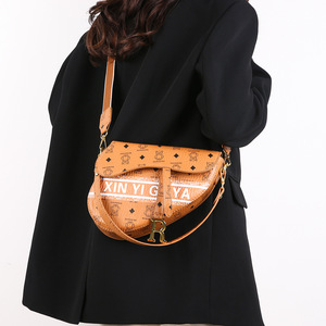 Retro Embroidered <b>Small</b> PU Saddle Women Underarm Zipper Single Shoulder Crossbody <b>Handbag</b> - Product Image 5