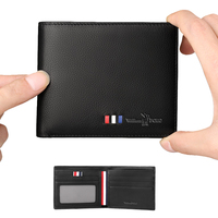Dompet Merek Mewah Pria WilliamPolo Ukuran Standar Kulit Asli RFID Dompet Kasual Kecil Tipis Ramping