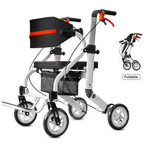 Andador Plegable <span class=keywords><strong>con</strong></span> <span class=keywords><strong>Asiento</strong></span> Acolchado, Ligero y Portátil, de 4 Ruedas, Ayuda <span class=keywords><strong>para</strong></span> Caminar <span class=keywords><strong>con</strong></span> Altura Ajustable <span class=keywords><strong>para</strong></span> <span class=keywords><strong>Adultos</strong></span> Mayores, OEM - Product Image 1
