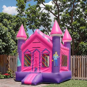 Trung Quốc nhà máy cô gái yêu công chúa và hoàng tử hấp dẫn màu hồng <span class=keywords><strong>Inflatable</strong></span> nhảy lâu đài cho trẻ em - Product Image 1