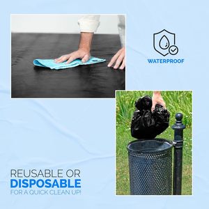 Dùng Một Lần Nhựa Khăn Trải Bàn Hình Chữ Nhật Màu Đen Khăn Trải Bàn Không Thấm Nước Bảng Bao Gồm Được Trang Bị Bảng Vải Với Đàn Hồi - Product Image 6