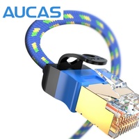 Kabel Patch jaringan kepang RJ45 kabel koneksi komputer Cat6 FTP kabel Jumper panjang 1m