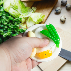 Gerçekçi sosis ve yumurta pirinç kasesi TPR Squishy oyuncak, kahvaltı gıda simülasyon stres giderici Fidget oyuncak koleksiyonu için - Product Image 2