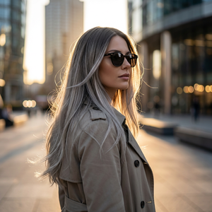 Wig Yahudi Balayage Pirang Abu Mewah dengan Lace Prancis Transparan, Rambut Remy Eropa Pirang Berakar, Sheitel Wanita Double Drawn - Product Image 1