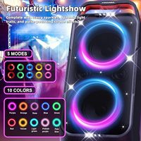 Enceinte Bluetooth en gros 240W, basses profondes, subwoofer sans fil, 15 heures d'autonomie, spectacle de lumière LED, pour fêtes et extérieur