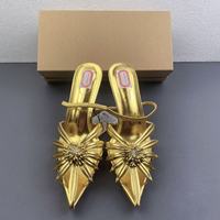 ZA2026 Nouvelle Collection Été – Sandales à fleurs métalliques style européen pour banquets formels, avec talons fins sexy, idéales pour l'extérieur et les tenues à talons hauts