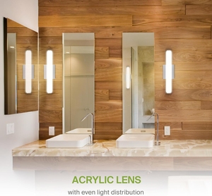 ETL 24 pouces lumière de vanité moderne luminaires de salle de bain réglables sur miroir éclairage de vanité appliques murales à intensité variable - Product Image 2