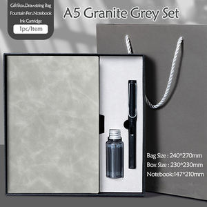 Coffret cadeau de cahier d'affaires en cuir PU soyeux de haute qualité <span class=keywords><strong>stylo</strong></span> plume en papier sans bois avec logo personnalisé - Product Image 6