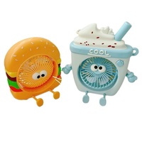 Ventilateur Électrique Portable USB Mini en Plastique pour Dortoir, Série Cartoon Food Play, Idéal pour l'Été