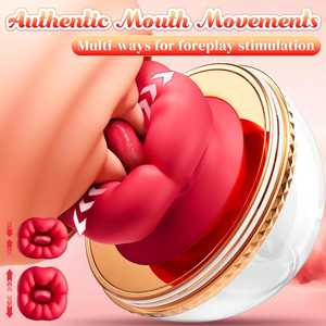 Üçü bir arada sevimli USB güç vajinal dil yalama vibratör düğme ağız Masturbator oyuncak dudak g-noktası - Product Image 6