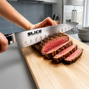 Cuchillo de Cocina Seki de Acero Inoxidable con Hoja Serrada y Mango de Plástico, Apto para Lavavajillas, Ecológico - Product Image 3