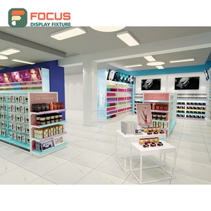 Vitrine de présentation pour extensions de cheveux personnalisées, en bois et verre, avec étagères multi-niveaux et tiroirs, pour magasin - Product Image 1