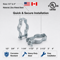 Support de conduit métallique galvanisé en acier de 1/2 à 4 pouces, conforme aux normes américaines et canadiennes, pour fixation de conduit EMT