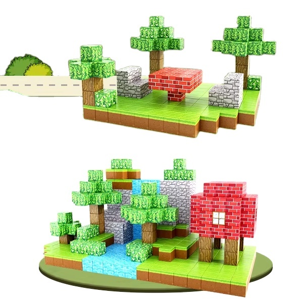 Magnetic Blocks Building Toys  Build Mine Magnet World Set, Toddler Kids Sensory Toys