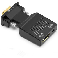 Adaptador VGA a HDTV, Convertidor de Audio y Cable de Alimentación, 1080P, Revestimiento de PVC, Diseño Compacto, para Computadora/Laptop, Monitor, TV, Proyector