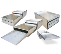 Boîte à outils pour camionnette UTE en aluminium sur mesure, tiroir de rangement, étanche, anti-poussière, extérieur, 2 compartiments, capacité jusqu'à 200L