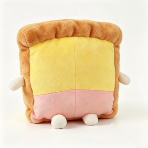 Peluche personnalisée en forme de pain carré avec couches de jambon et de fromage, jouet en peluche brodé avec couche de fromage à pois pepperoni - Product Image 4