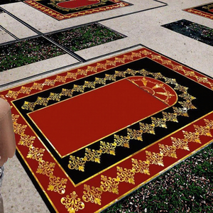Alfombra de Oración de Lujo Musulmana, Dorada con Diamantes, Base de Espuma, Felpa Suave Premium, Poliéster, Hecha a Máquina, Pelo Corto, Lavable, para Viaje - Product Image 3