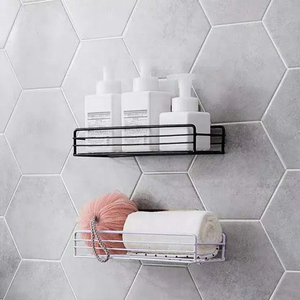 YUYANG Étagère de Rangement Murale pour Salle de Bain et Douche, <span class=keywords><strong>Sans</strong></span> Perçage, en Fer, Organisateur pour <span class=keywords><strong>Cuisine</strong></span> et Salle de Bain - Product Image 4