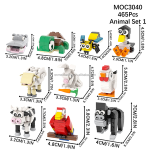 Lindo Juego de Bloques de Construcción de Animales Miniatura: <span class=keywords><strong>Cocodrilo</strong></span>, Pingüino, Vaca, Tortuga, Conejo, <span class=keywords><strong>Orangután</strong></span>, Oveja, Abeja, Gallina, Juguetes para Niños MOC3040 - Product Image 4