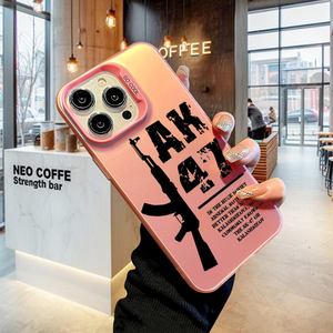 Súng <span class=keywords><strong>AK47</strong></span> trường hợp điện thoại cho Iphone 17 16 15 14 13 Pro 12 11 Pro XS x XR Max Laser cứng PC + TPU trường hợp Cover-S744P1 - Product Image 5