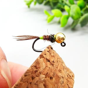 Mouche de pêche à <span class=keywords><strong>la</strong></span> mouche Euro Nymphing sans ardillon, tête perlée en tungstène, nouée à <span class=keywords><strong>la</strong></span> main, coulante, sans plomb, pour truite et grêle, taille 14 # - Product Image 6