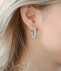 Boucles d'oreilles créoles classiques en or jaune massif 9 carats avec diamants de laboratoire certifiés IGI – Bijoux fins - Product Image 1