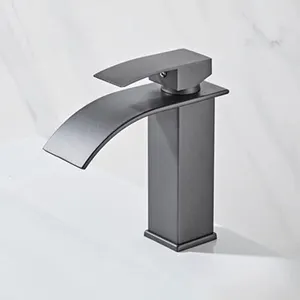 EVOMAX 2024 keran wastafel kamar mandi, keran wastafel kamar mandi air terjun dan panas dengan pegangan tunggal