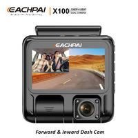 EACHPAI X100 Caméra embarquée double objectif 2K 1080P DVR de voiture Wifi Surveillance de stationnement 24 heures Boîte noire de voiture pour taxi