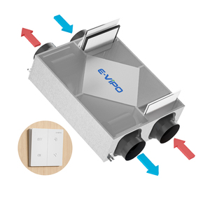Système de ventilation d'air frais E-VIPO VMC à <span class=keywords><strong>double</strong></span> flux avec récupération de chaleur par enthalpie (ERV) et récupérateur d'air MVHR - Product Image 3