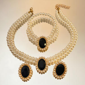 Женский двухслойный набор из трех предметов с позолоченным искусственным жемчугом - Product Image 6