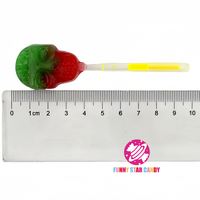 Lolly Candy en forme de tête de mort fluorescente pour fête d'Halloween, mélange de saveurs de fruits et de couleurs, bâton lumineux, sucette