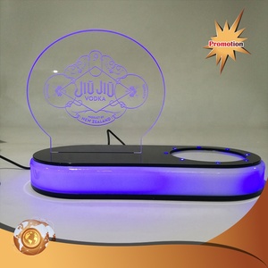 Exhibidor de Vino Personalizado para Mostrador, con Iluminación LED Azul, Soporte de Acrílico para Botellas, para Tiendas de Licores y Bares - Product Image 4