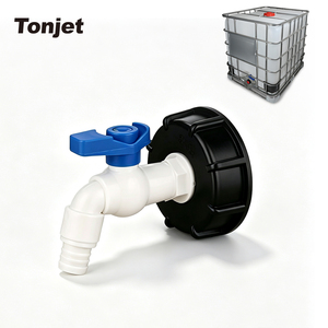Kit de robinet pour réservoir IBC en PVC de qualité alimentaire, adaptateur de vanne à bille S60x6 à 3/4 pouce, robinet de vidange pour réservoir d'eau, pour l'agriculture industrielle - Product Image 1