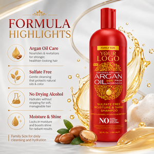 Moisture and Shine Argan Oil <b>Shampoo</b> Gently Cleanses and Strengthens Textured Curly Coily Hair 20 oz - Product Image 4